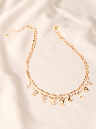 Bubble Charm Dangle Layered Necklace - ARULA