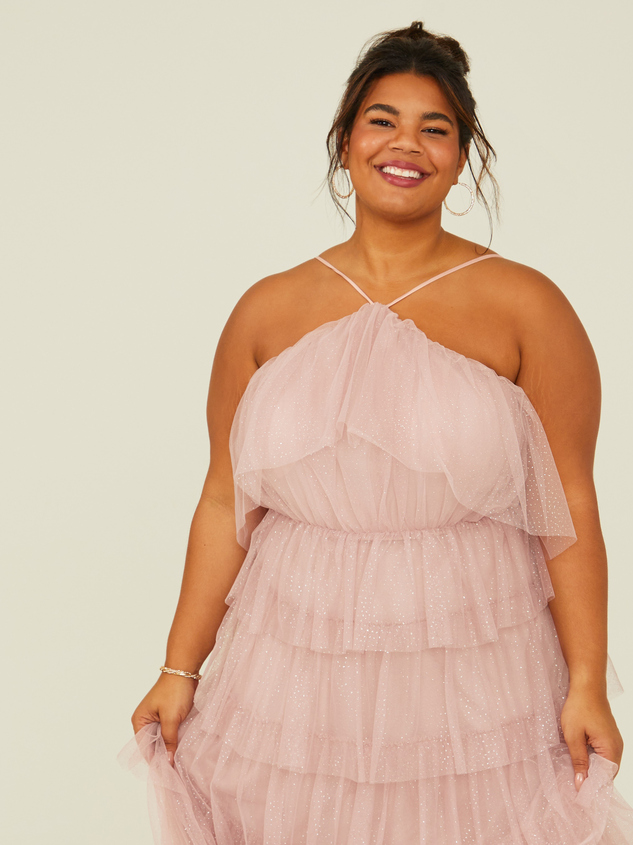 Roselyn Glitter Maxi Dress Detail 6 - ARULA