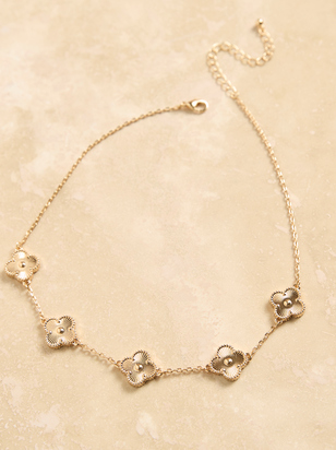 18K Gold Mother Of Pearl Clover Necklace - ARULA