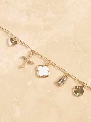 Gold Paperclip and Charm Necklace - ARULA
