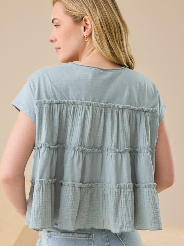 Rebecca Tiered Babydoll Top Detail 5 - ARULA