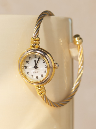 Twisted Cuff Round Watch - ARULA