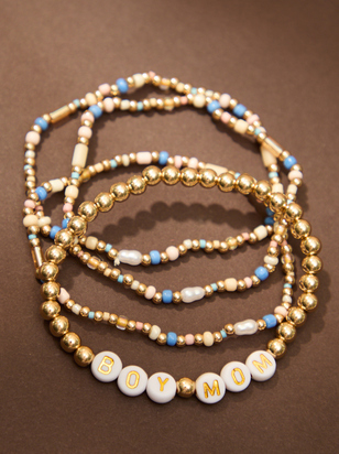 Boy Mom Beaded Bracelet Set - ARULA