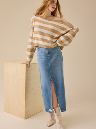 Bratton Denim Midi Skirt - ARULA - 