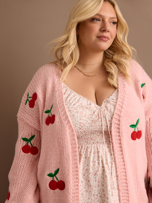 Cherry print cardigan store