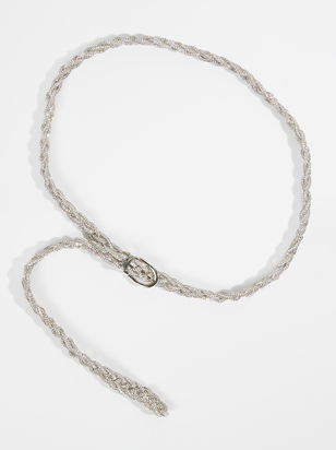 Rhinestone Braided Belt - ARULA