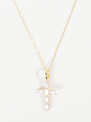 Baguette Cross Charm Necklace - ARULA