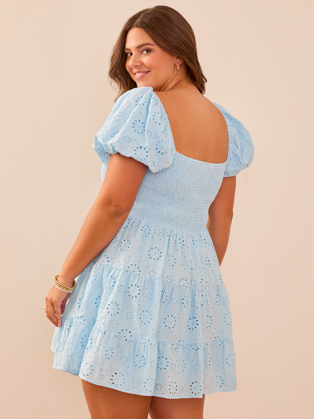 Elsa Eyelet Mini Dress Detail 5 - ARULA