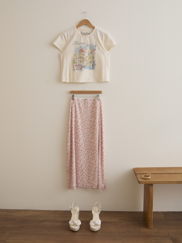 Haley Floral Midi Skirt Detail 3 - ARULA