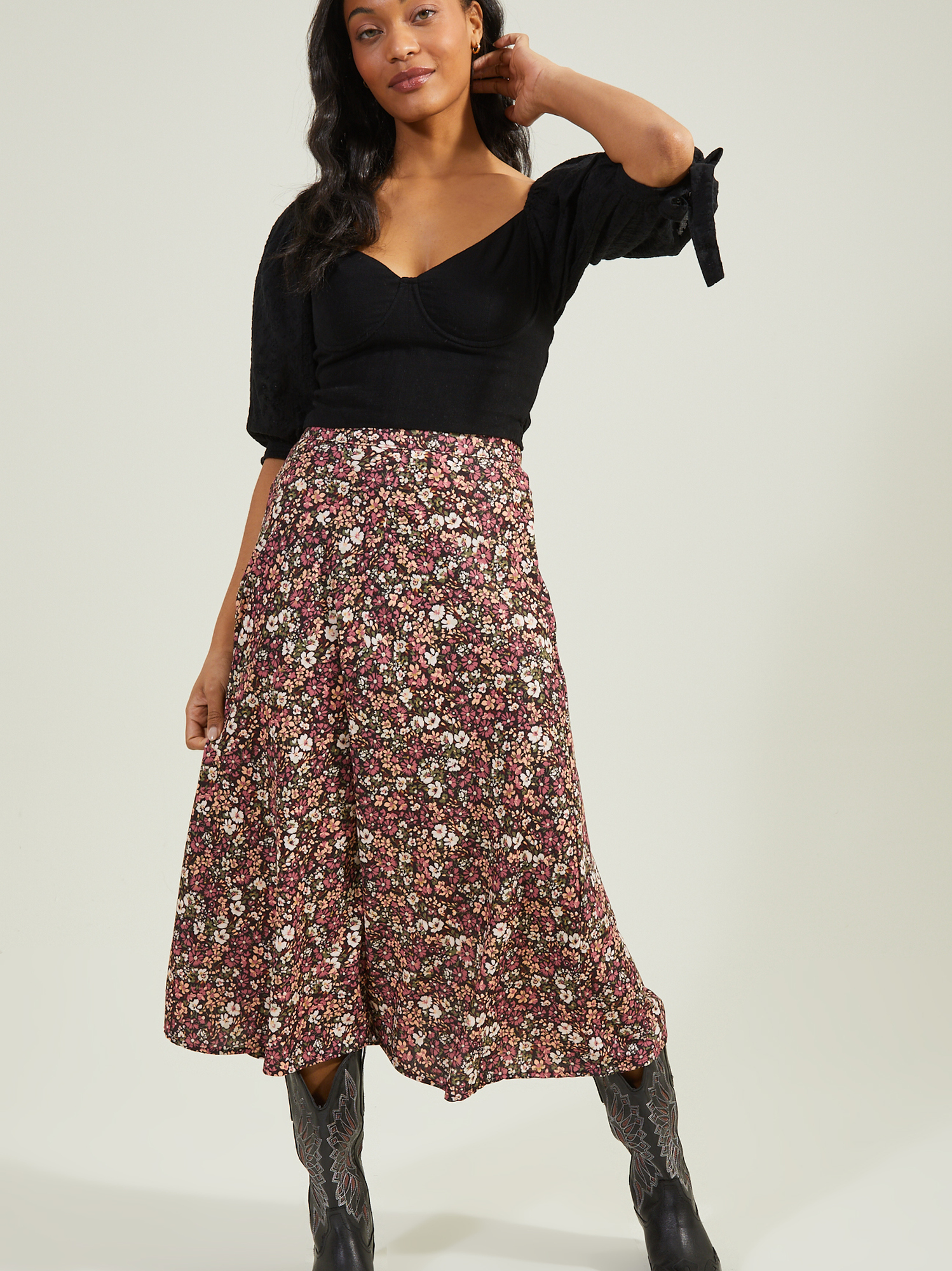 Floral midi skirt top xxl