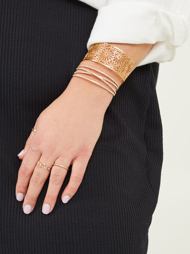 Flower Cuff Bracelet Detail 2 - ARULA