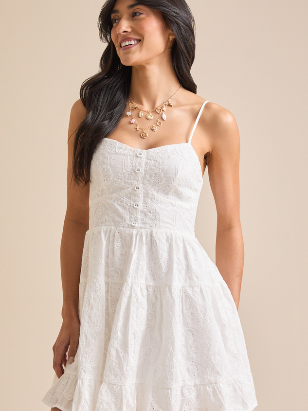 Morgan Embroidered Mini Dress Detail 3 - ARULA