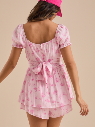 Haisley Floral Crossover Romper - ARULA