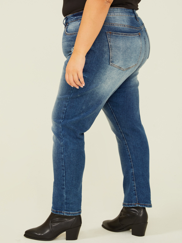 Destructed Girlfriend Jeans Detail 4 - ARULA