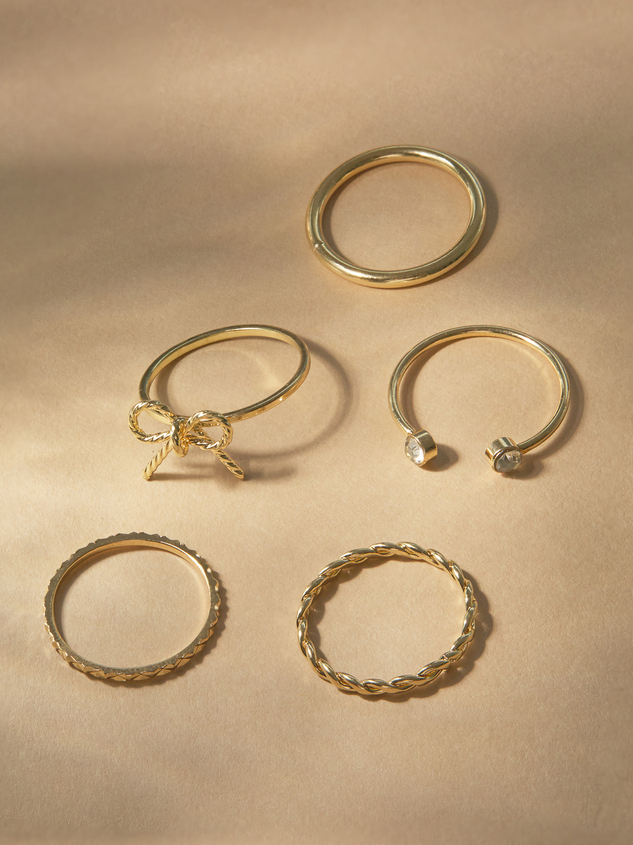 Dainty Bow Ring Set - ARULA