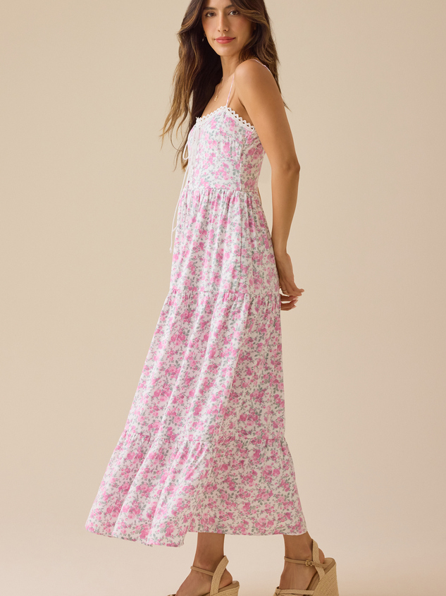 Emmi Lace Up Maxi Dress Detail 3 - ARULA