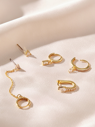 18K Gold Mix & Match Earring Set - ARULA - 