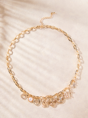 Statement Gold Charm Necklace - ARULA