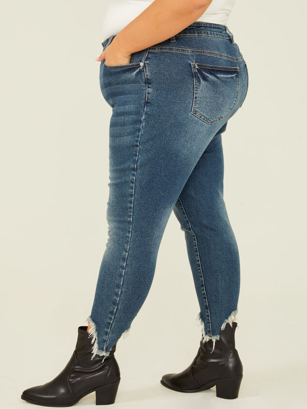 Incrediflex 26" Raw Hem Skinny Jeans Detail 3 - ARULA