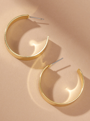 18K Gold Large Open Hoop Earrings - ARULA