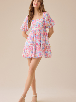Reilly Floral Mini Dress - ARULA