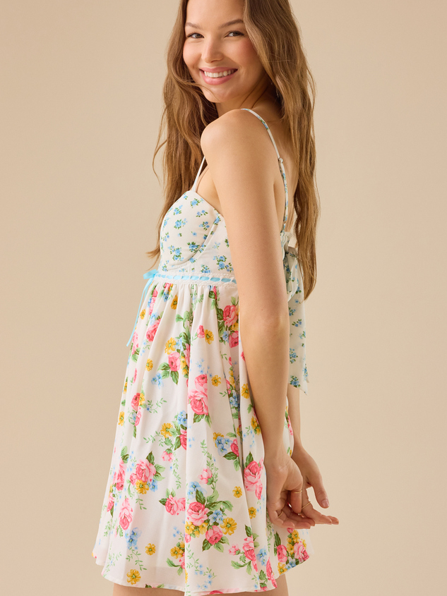Laryna Floral Mini Dress Detail 5 - ARULA