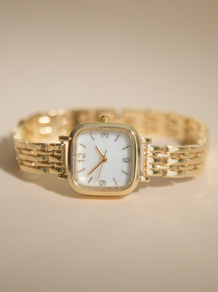 Square Face Thin Link Watch - ARULA