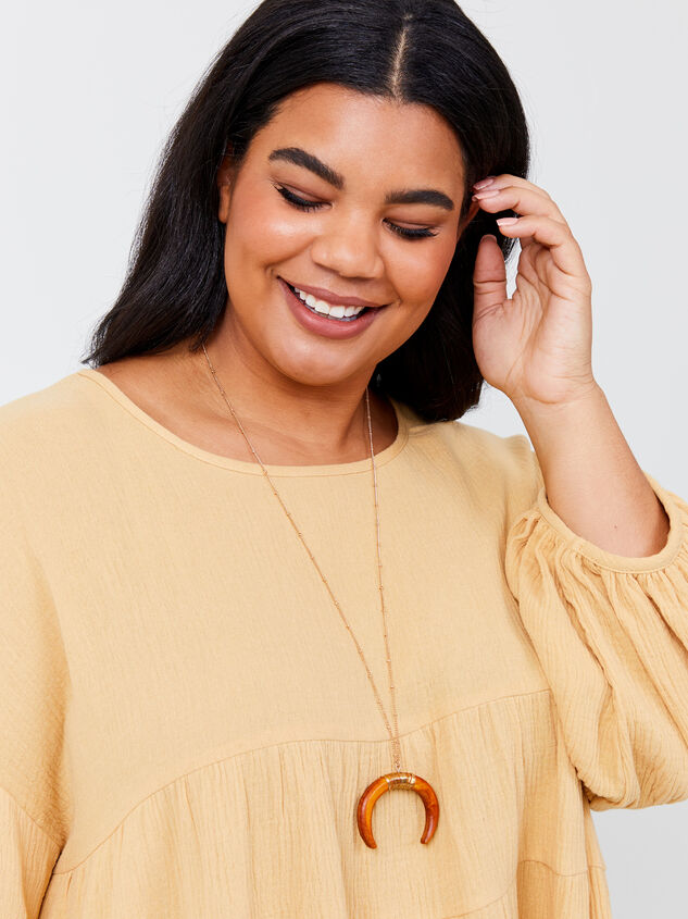 Hadley Horn Necklace Detail 3 - ARULA