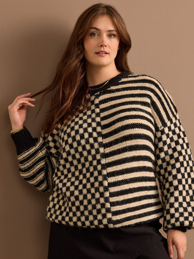 Checkered pullover shop