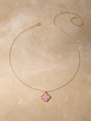Pink Clover Charm Necklace - ARULA