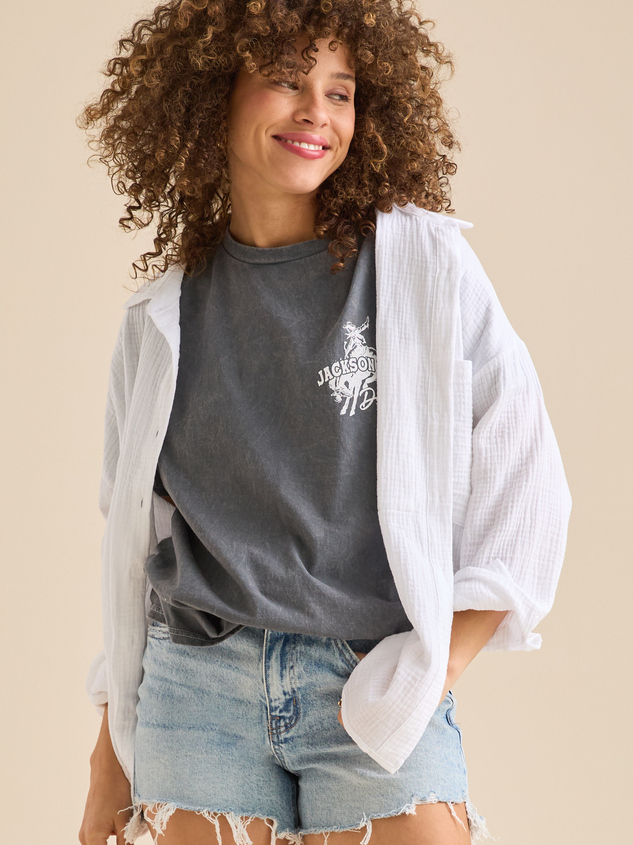 Jackson Hole Rodeo Oversize Tee Detail 3 - ARULA