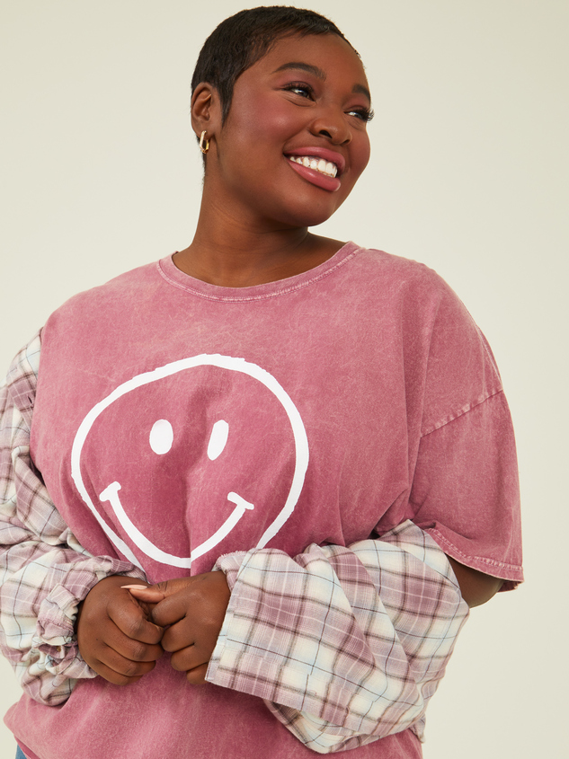 Smiley Face Oversized Tee - ARULA