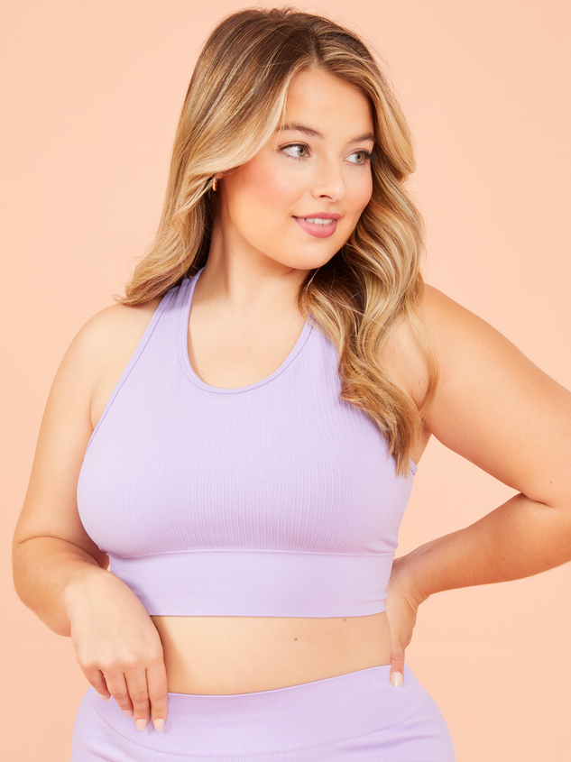 Seamless Ribbed Longline Sports Bra - ARULA
