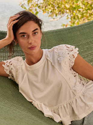 Elliot Embroidered Babydoll Top - ARULA - 