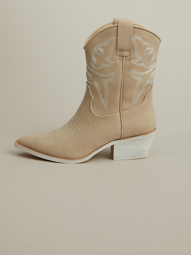 Claire Suede Western Booties Detail 2 - ARULA