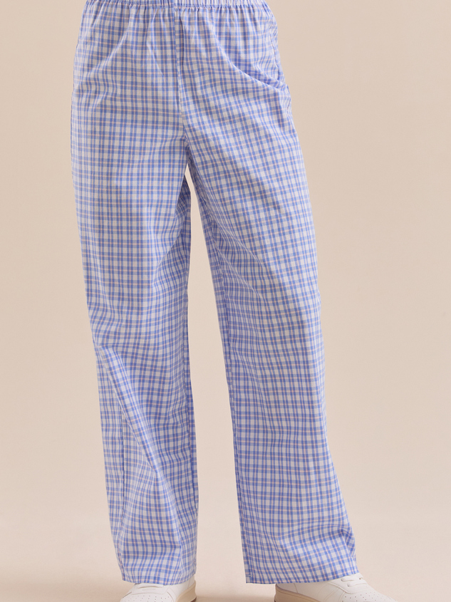 Liv Gingham Relaxed Pant Detail 2 - ARULA