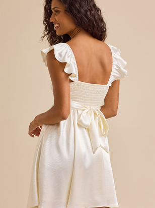 Kristen Satin Mini Dress - ARULA