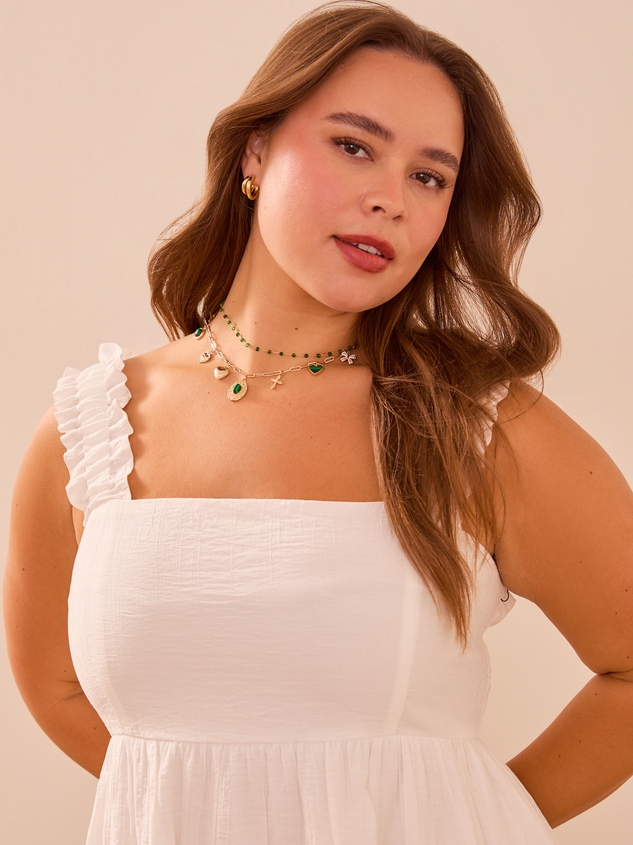 Caitlyn Ruffle Strap Mini Dress Detail 4 - ARULA