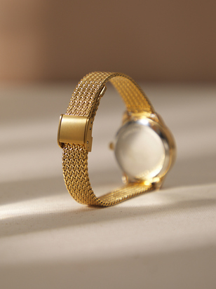 Adjustable Round Face Gold Watch - ARULA