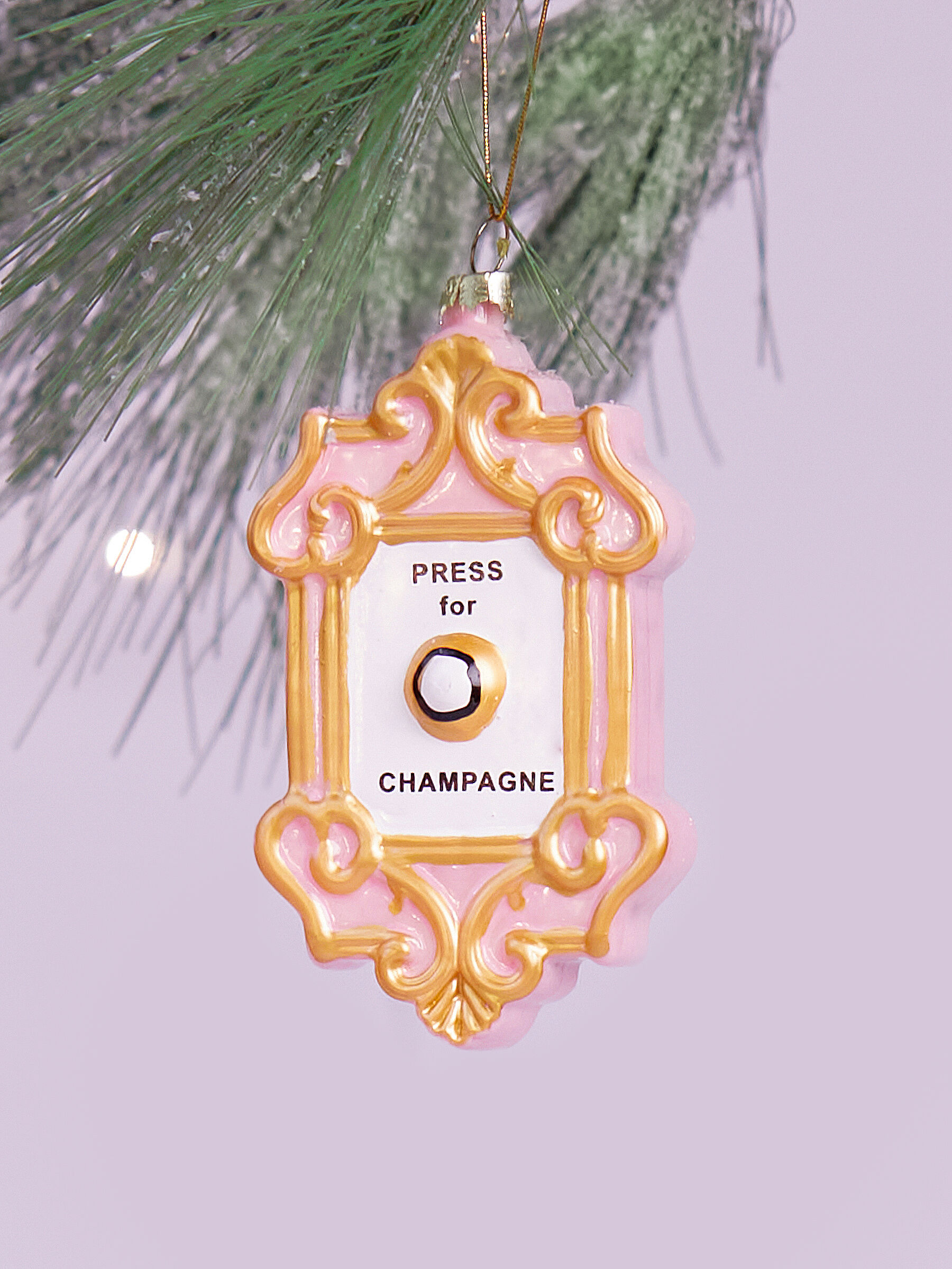 Champagne Button Christmas Ornament
