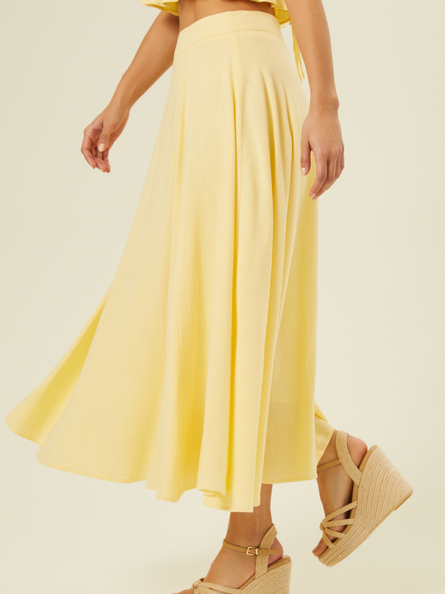 Grace Linen Midi Skirt Detail 4 - ARULA