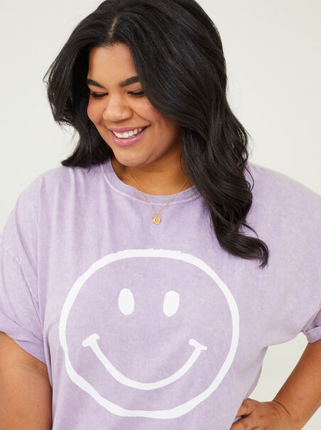 Smiley Face Oversized Tee - ARULA