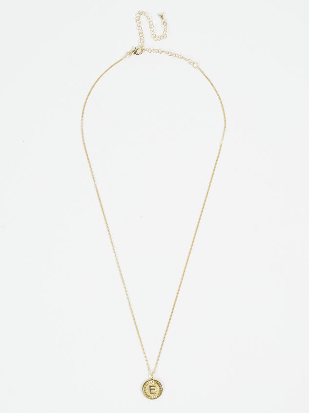 18k Gold Monogram Necklace - E Detail 2 - ARULA