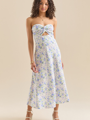 Holly Linen Strapless Dress - ARULA - 