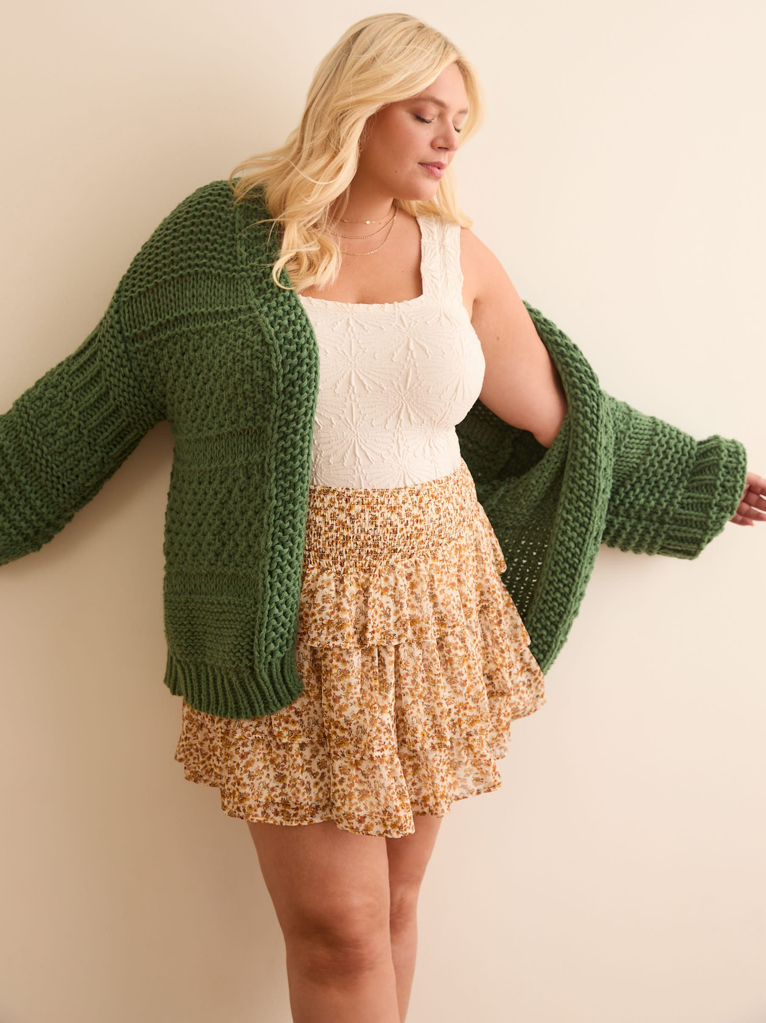 Chellysun oversize chunky knit cardigan hotsell