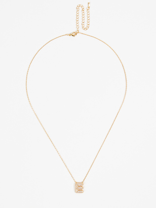 Crystal Bubble Monogram Necklace - E - ARULA