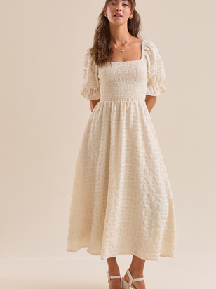 Mylee Textured Midi Dress - ARULA - 