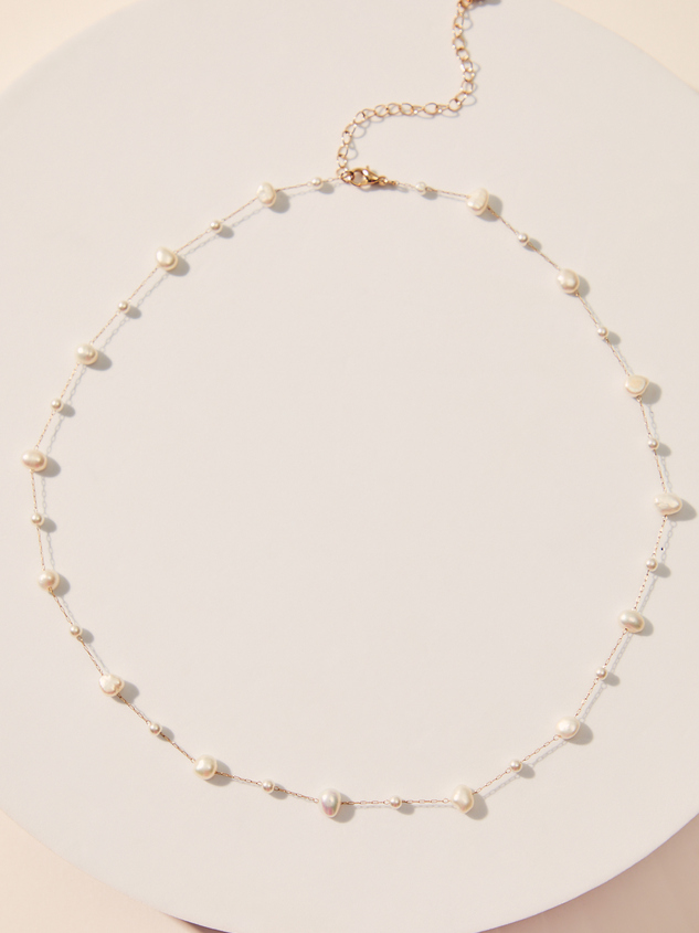 Dainty Pearl Stone Choker Necklace - ARULA