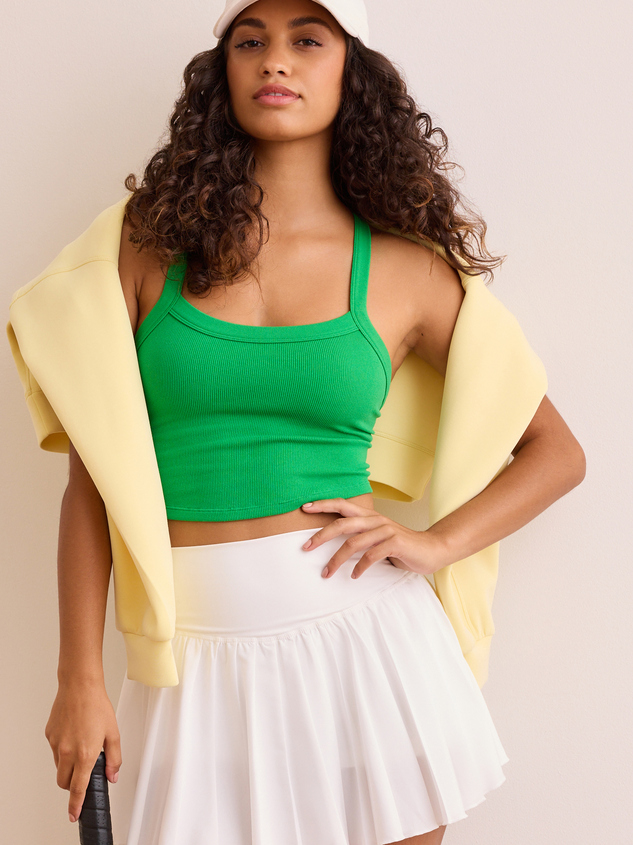 Midnight Scoop Neck Ribbed Tank Detail 3 - ARULA