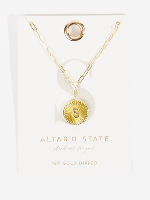 18K Gold Paperclip Burst Monogram Pendant Necklace - S - ARULA